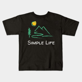 Simple Life - Crayon Landscape Kids T-Shirt